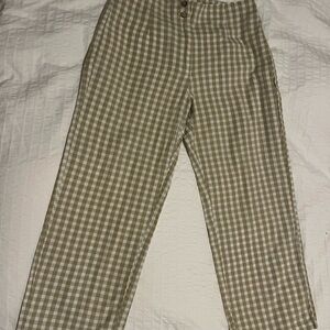 Billabong Tan and White Checkered Pants